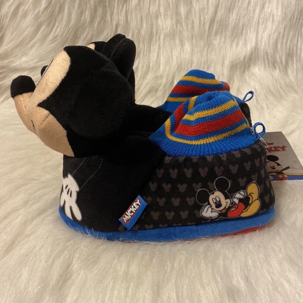 Disney Junior Mickey Mouse Slippers Toddler Boys Size 9-10 Slip On Shoes